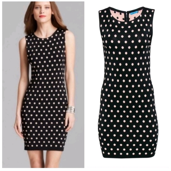 Alice + Olivia Dresses & Skirts - Alice + Olivia Marta sleeveless polka dot bodycon knit mini dress Size Large